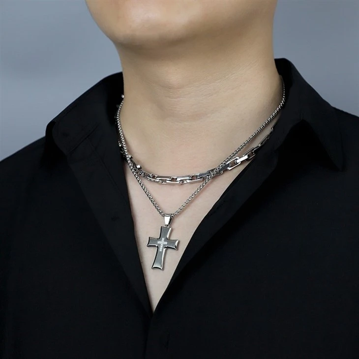 brushed cross pendant necklace 05 brushed cross pendant necklace 05